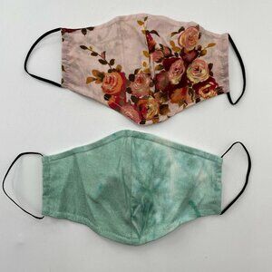 Serengetee Face Masks Facial Covering Fabric Elastic Strap Reusable 2-Pack Women